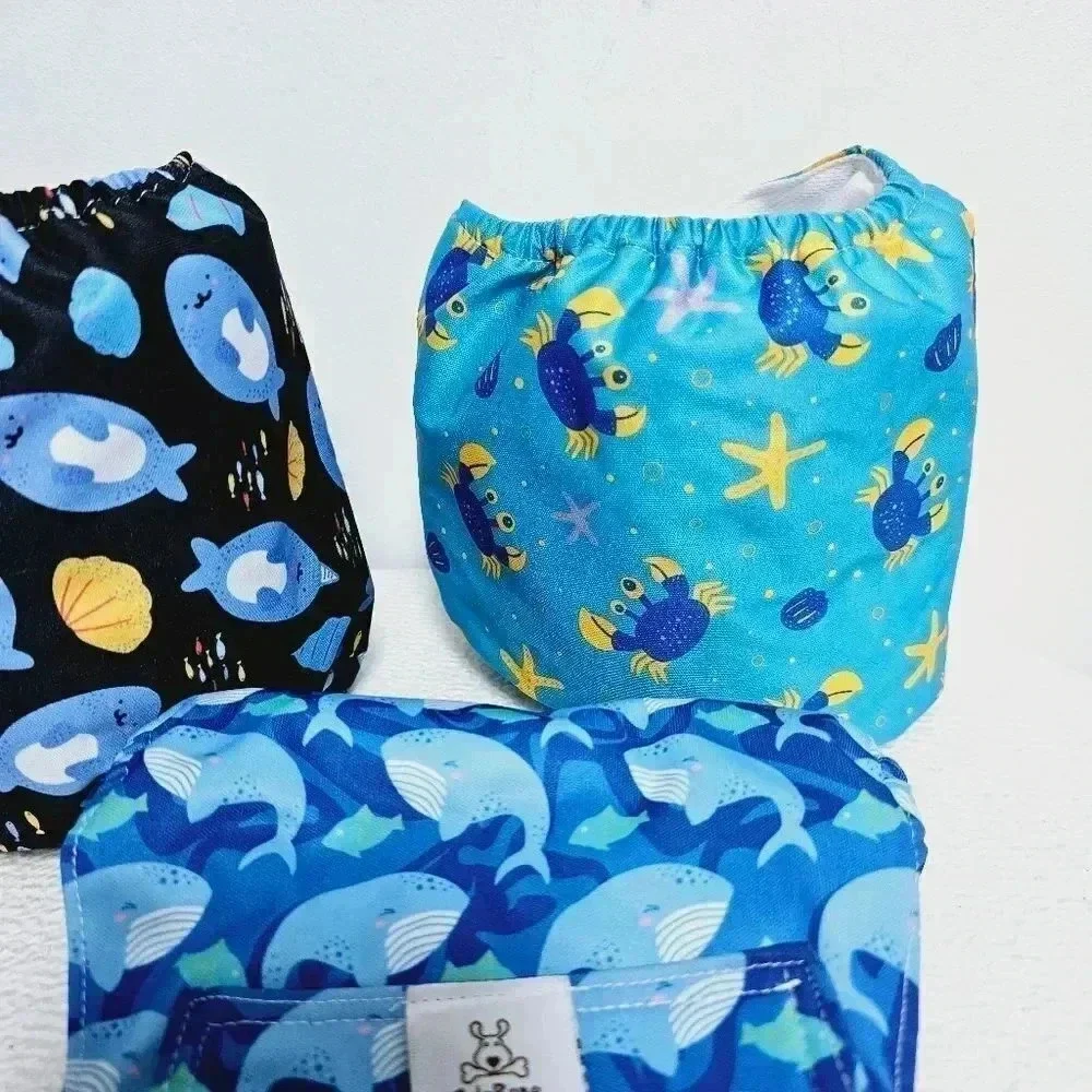 cute bone 3 pc padded male dog belly bands s/m